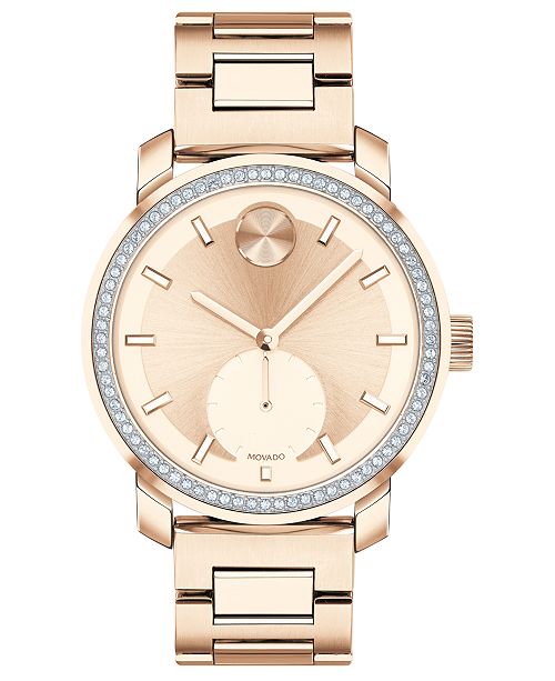 Movado Women S Swiss Bold Carnation Gold Tone Stainless Steel