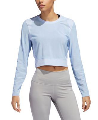 adidas mesh crop top long sleeve