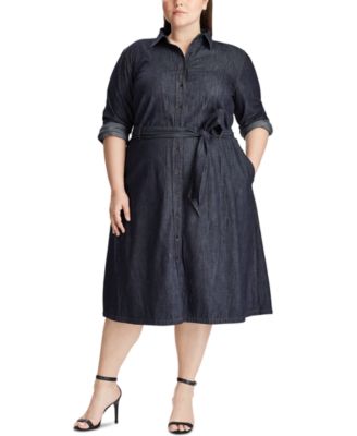 macys plus size denim dress