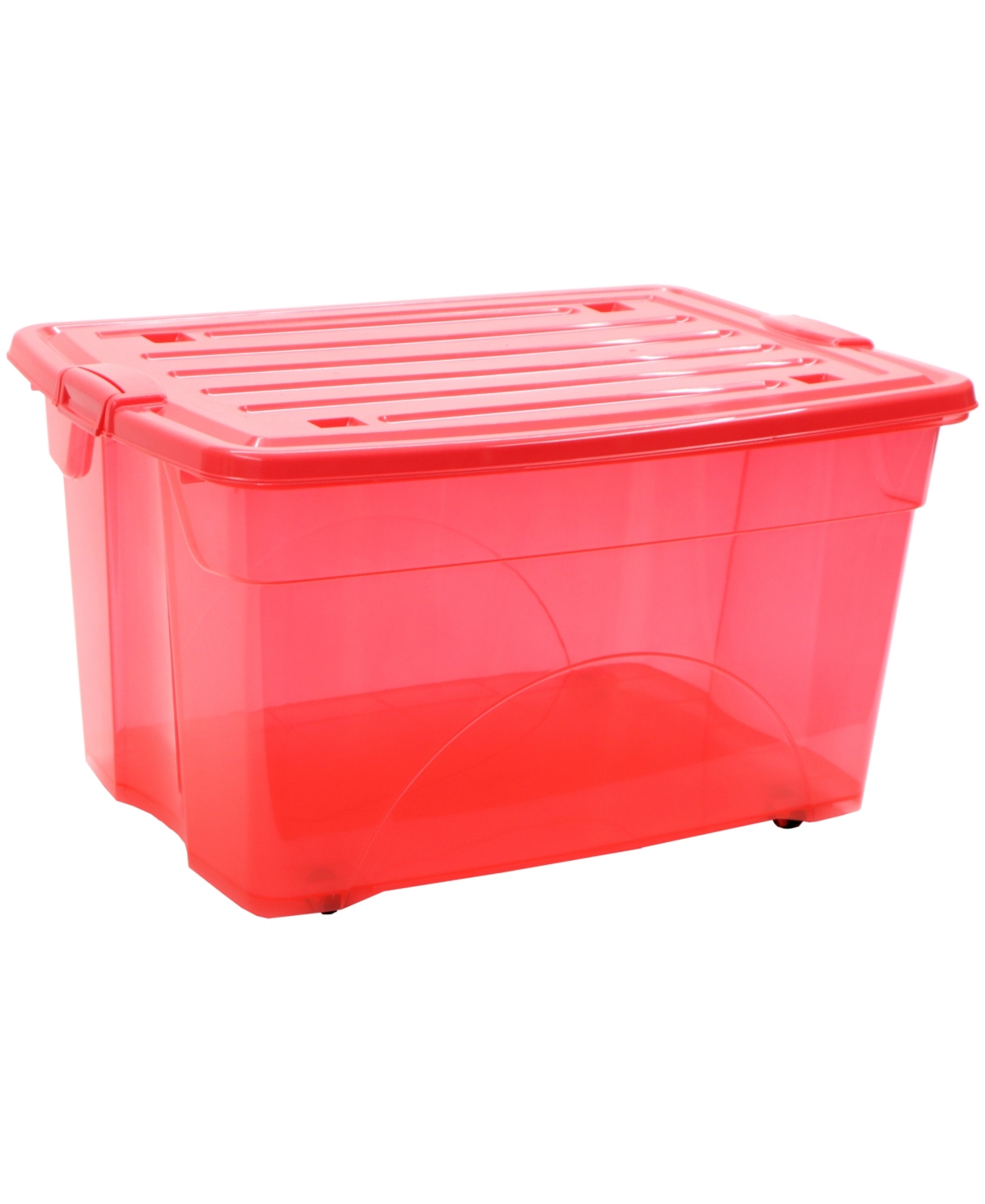 Taurus 16 Gal. Rolling Storage Tote with Snap on Lid in Clear
