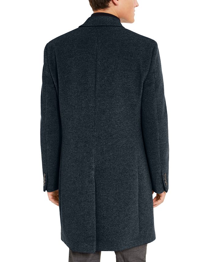 Tommy Hilfiger Addison Wool-Blend Trim Fit Overcoat - Macy's