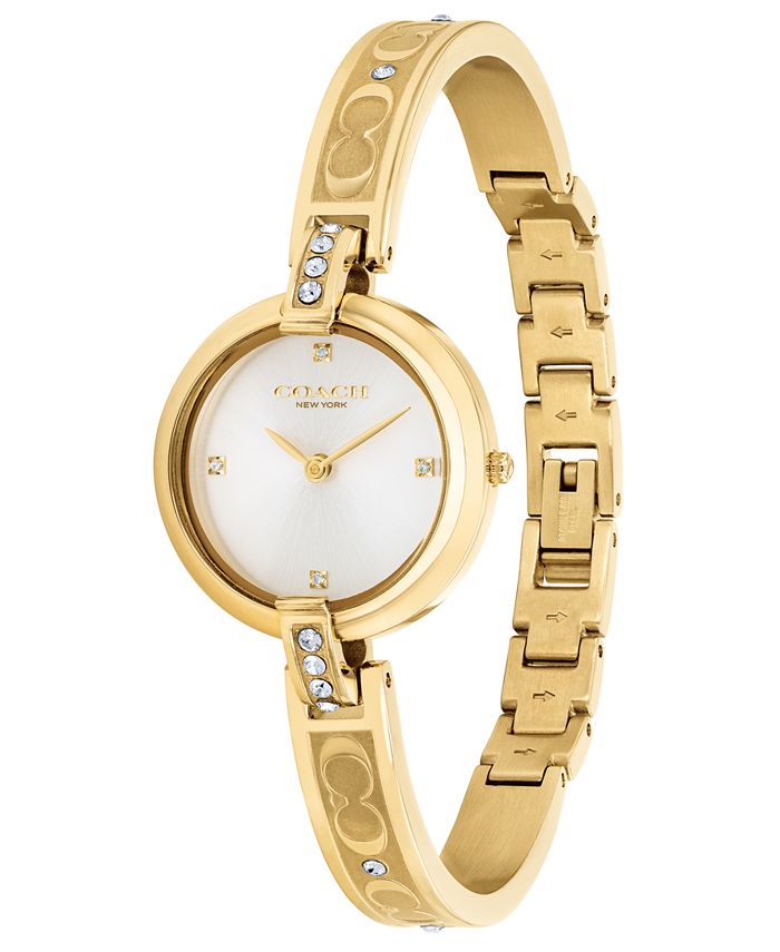 COACH Women's Chrystie Gold-Tone Stainless Steel Bracelet Watch 26mm ...