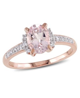 Macy's Morganite (1-1/7 ct. t.w.) and Diamond (1/20 ct. t.w.) Ring in ...