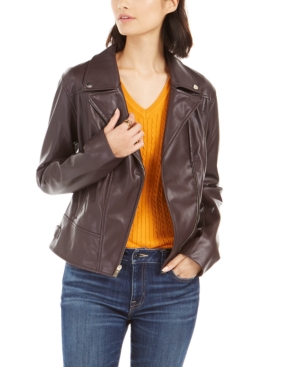 image of Tommy Hilfiger Faux-Leather Moto Jacket, Created for Macy-s