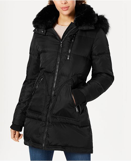 Vince Camuto Faux Fur Trim Down Puffer Coat Reviews Coats