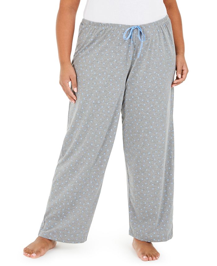 Hue Womens Plus size Sleepwell Printed Knit pajama pant made with