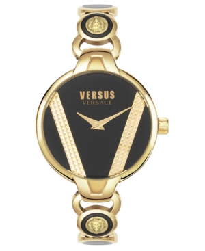 image of Versus by Versace Women-s Saint Germain Gold-Tone Stainless Steel Bangle Bracelet Watch 36mm