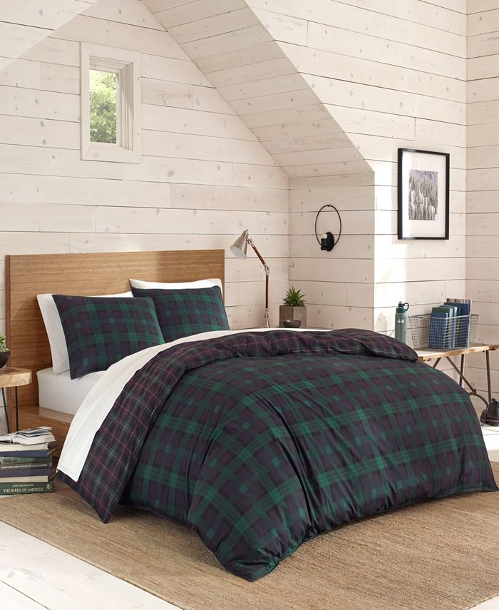 Eddie Bauer Woodland Tartan Green Duvet Cover Set, Twin Macy's
