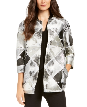 image of Anne Klein Metallic Open-Front Jacket