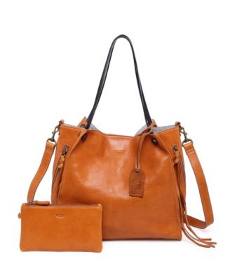 Daisy Large Leather Crossbody Tote Bag