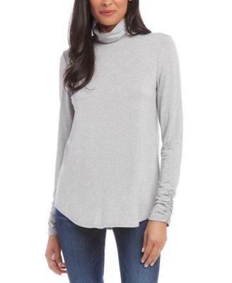 Karen Kane - Shirred-Sleeve Turtleneck Top