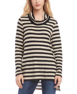 striped cowl neck sweatshirt