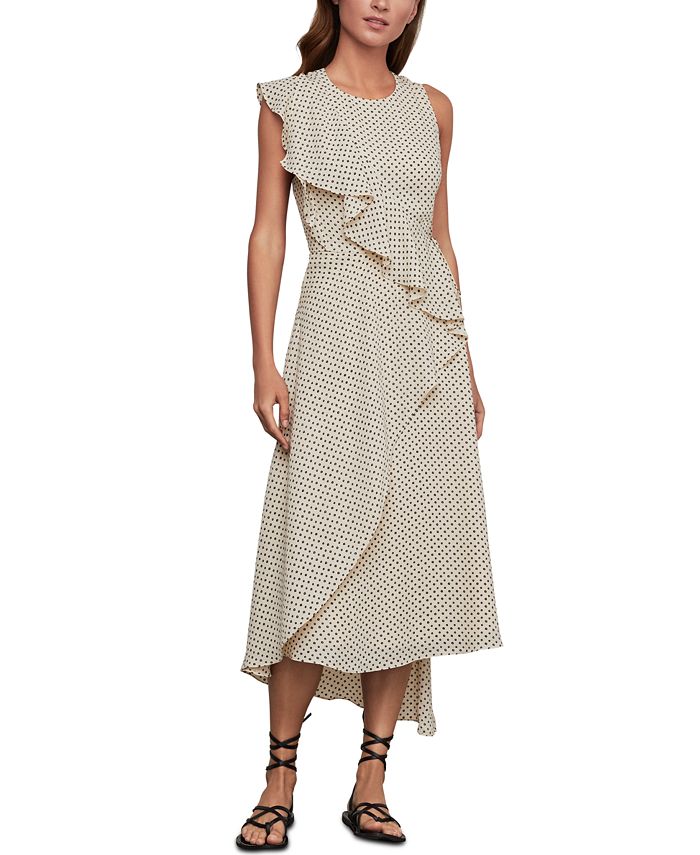 Bcbg asymmetrical sales polka dots dress