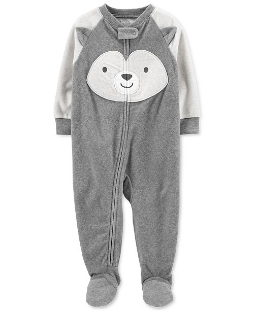 Carter S Baby Boys 1 Pc Animal Face Fleece Footed Pajamas Reviews Pajamas Kids Macy S