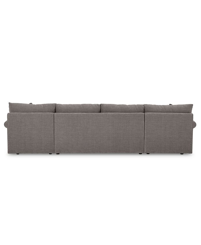 Furniture CLOSEOUT! Wedport 3Pc. Fabric Sectional with Sleeper and