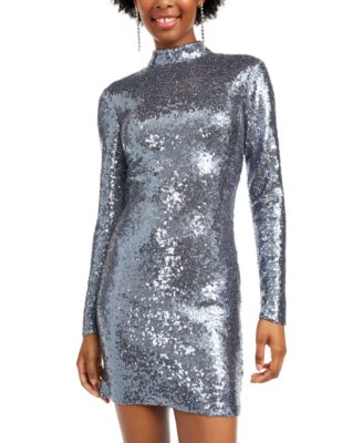 macy's silver sequin dress