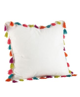 14 x 22 Multi SARO LIFESTYLE Collection Cotton Handmade Sari Sitara Pillow with Down Filling 