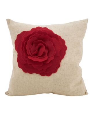 Rose Flower Statement Decorative Pillow, 18" x 18"