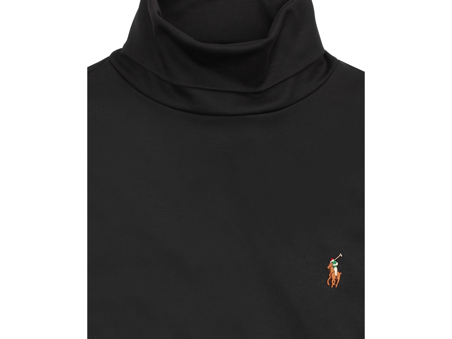Мужской свитер Polo Ralph Lauren Soft Cotton Turtleneck, цвет: Чёрный / Коричневый — фото 5