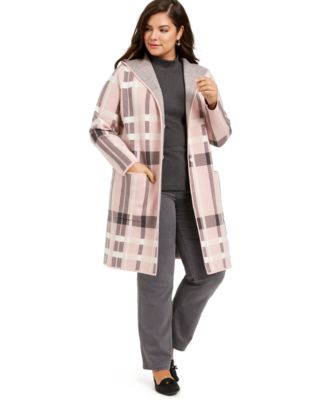 charter club plaid cardigan sweater coat