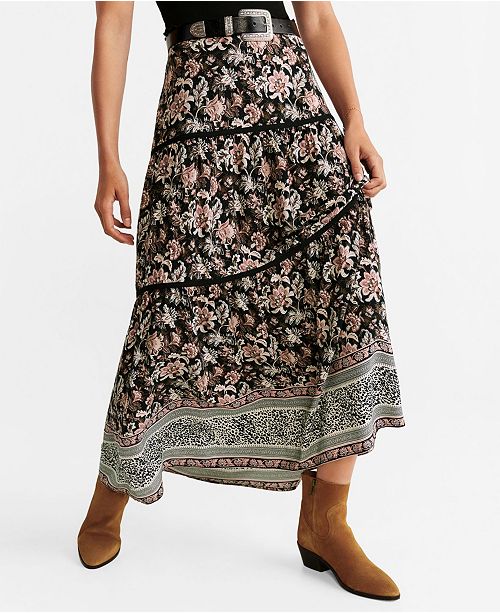 MANGO Printed Long Skirt & Reviews - Women - Macy's