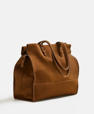 mango leather shopper bag