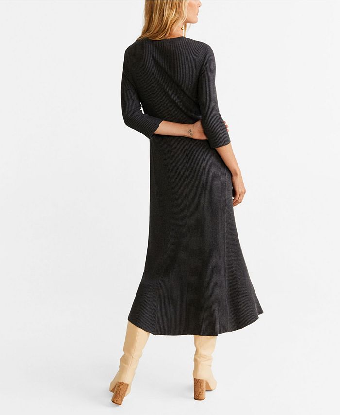 MANGO Ribbed Long Dress Macy's