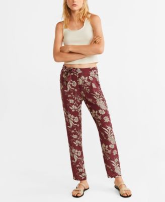 mango flowy printed trousers