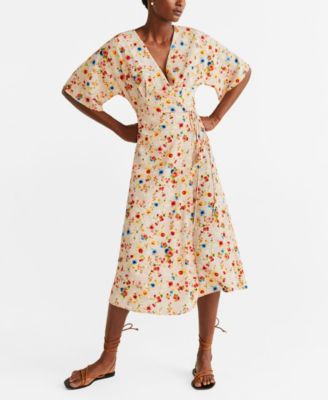 mango floral wrap dress