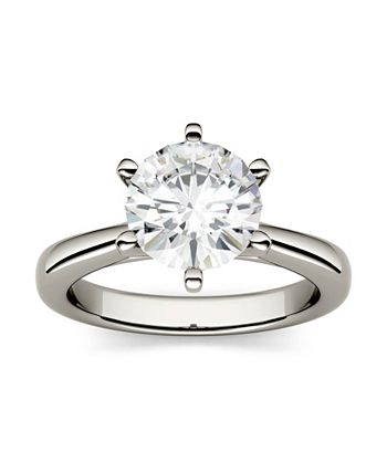 Charles & Colvard - Moissanite Solitaire Engagement Ring 1-9/10 ct. t.w. Diamond Equivalent in 14k White Gold