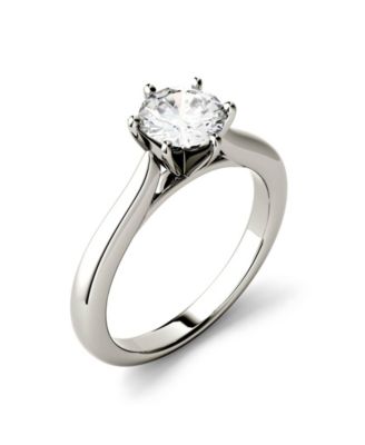 Charles & Colvard - Moissanite Solitaire Engagement Ring 1 ct. t.w. Diamond Equivalent in 14k White Gold