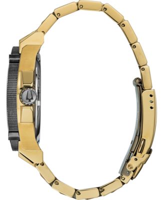 Men's Precisionist Diamond-Accent Gold-Tone Stainless Steel Bracelet Watch 46.5mm