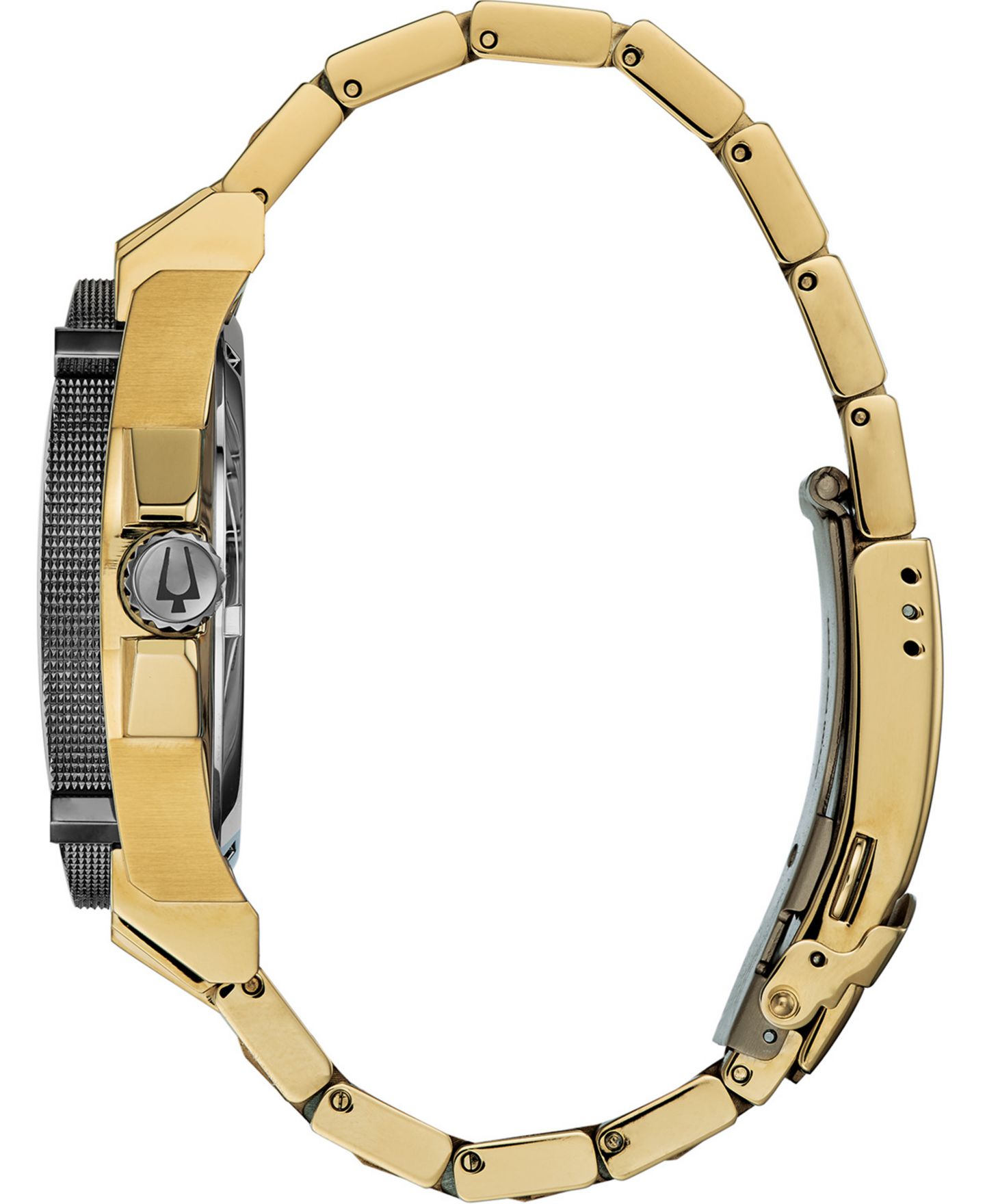 Мужские часы Bulova Precisionist Diamond-Accent Gold-Tone Stainless Steel Bracelet Watch 46.5mm — фото 2