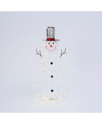 Gerson & Gerson - 33-Inch High Electric Metal Snowman Outdoor D&eacute;cor with Remote Feature