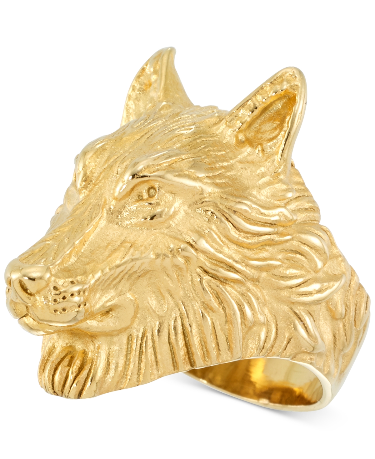Smith Men's Wolf Ring in Yellow Ion-Plated Stainless Steel - Gold Tone
