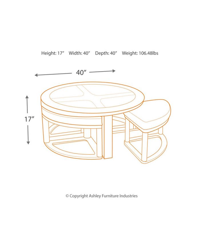 Signature Design By Ashley Ashley Furniture Marion Coffee Table with Nesting Stools Macy's