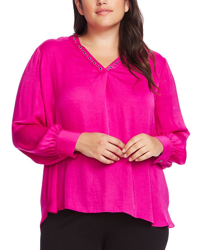 Vince Camuto Plus Size Studded Top & Reviews - Tops - Women - Macy's