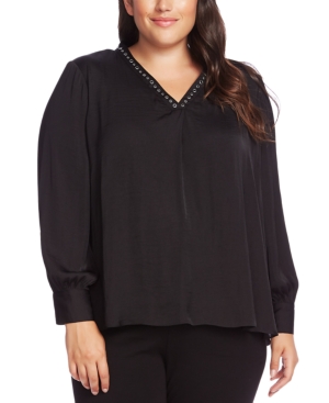 VINCE CAMUTO PLUS SIZE STUDDED TOP