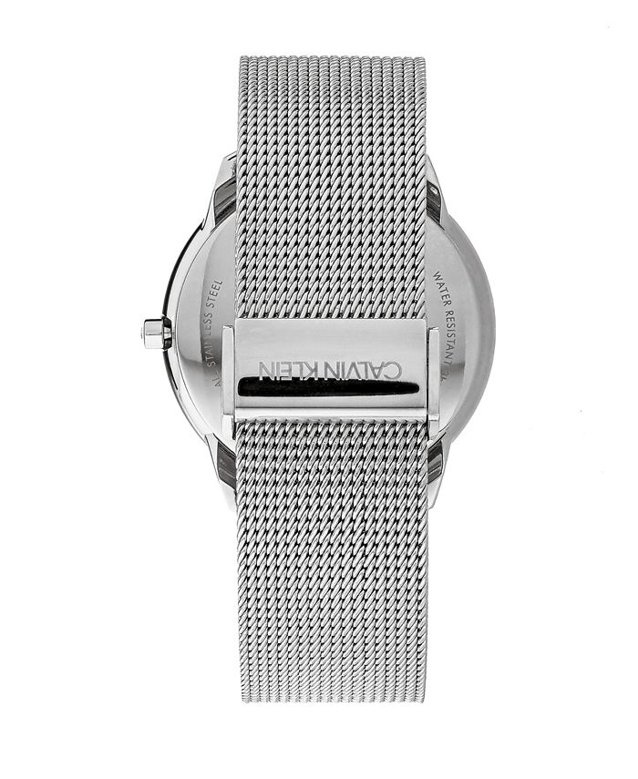 Calvin Klein Unisex Minimal Stainless Steel Mesh Bracelet Watch 43mm ...
