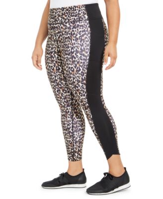 Ideology Plus Size Leopard-Print Leggings, Created for Macy's