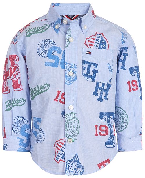 Tommy Hilfiger Baby Boys Cotton Logo Button Down Shirt Reviews Shirts Tops Kids Macy S