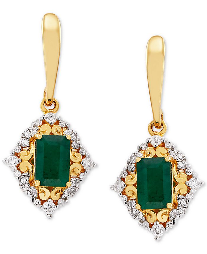 Macys emerald earrings clearance