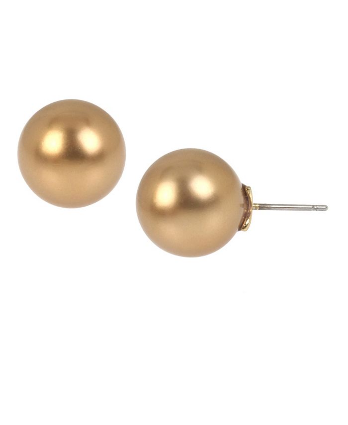 MIRIAM HASKELL 12 mm Pearl Stud Earrings - Macy's