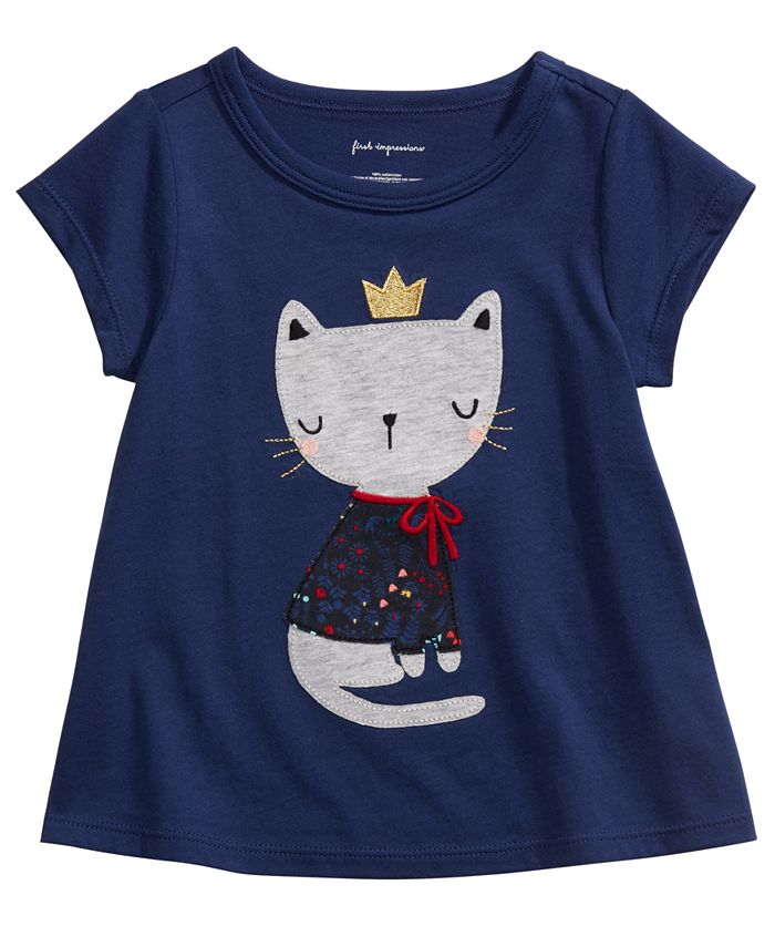 First Impressions Toddler Girls CatPrint Cotton TShirt, Created for Macy's Macy's