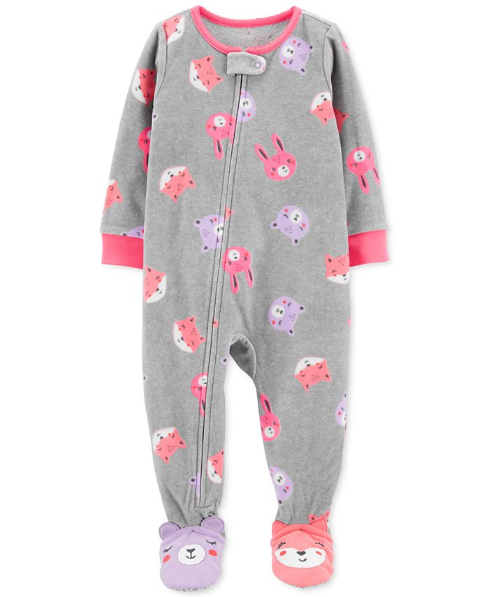 Carter's Baby Girls Footed Fleece Animals Pajamas Macy's