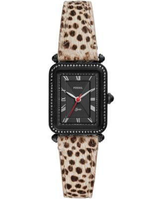 Fossil - Women's Lyric Animal Print Leather Strap Watch 28mm