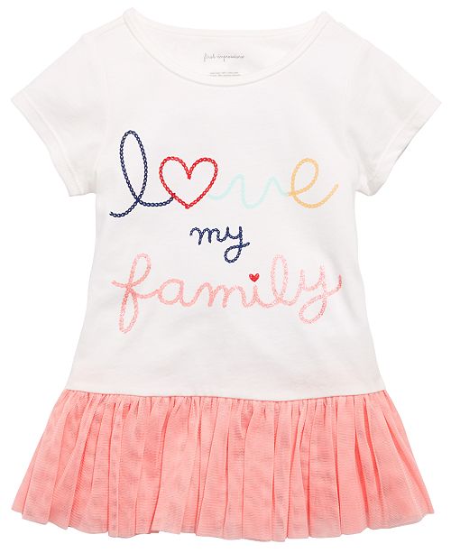 Toddler Girls Family Print Cotton Peplum T Shirt Created For Macy S