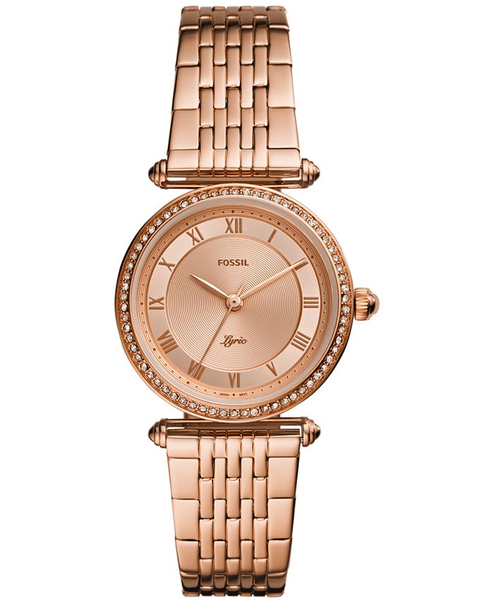 Fossil Women s Lyric Rose Gold Tone Stainless Steel Bracelet Watch