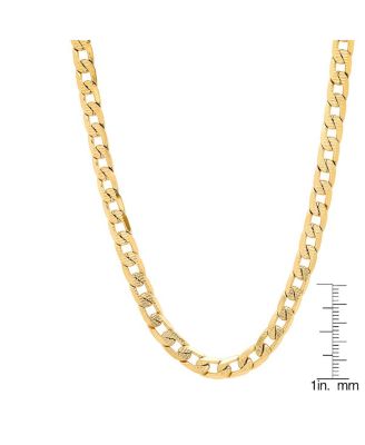 Men's 18k gold Plated Stainless Steel Accented 8mm Cuban Chain 24" Necklaces