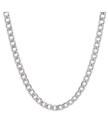 STEELTIME - Men's Stainless Steel Accented 6mm Cuban Chain 24" from